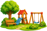 Pictograma «Parque»: un columpio y un árbol
